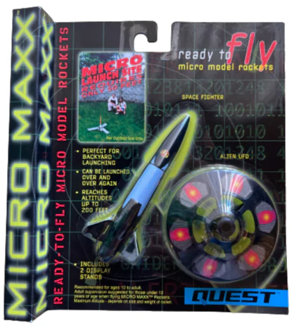 Quest Micro Maxxâ„¢ UFO Flying Saucer & Space Fighter Dual Rocket Pack