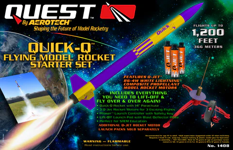 QUICK-Qâ„¢ FLYING MODEL ROCKET STARTER SET